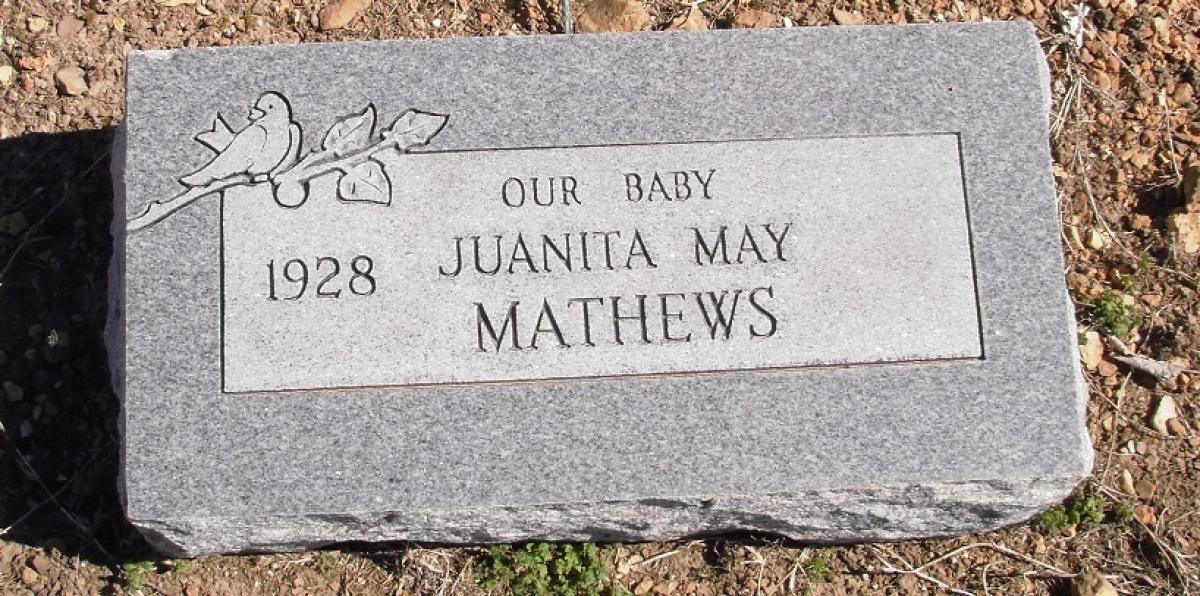 OK, Grove, Olympus Cemetery, Headstone, Mathews, Juanita May 