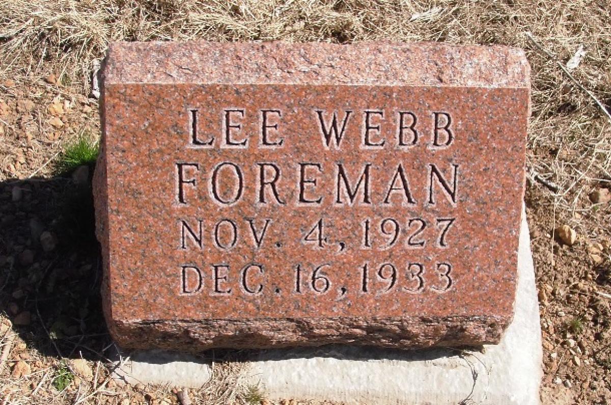 OK, Grove, Olympus Cemetery, Headstone, Foreman, Lee Webb
