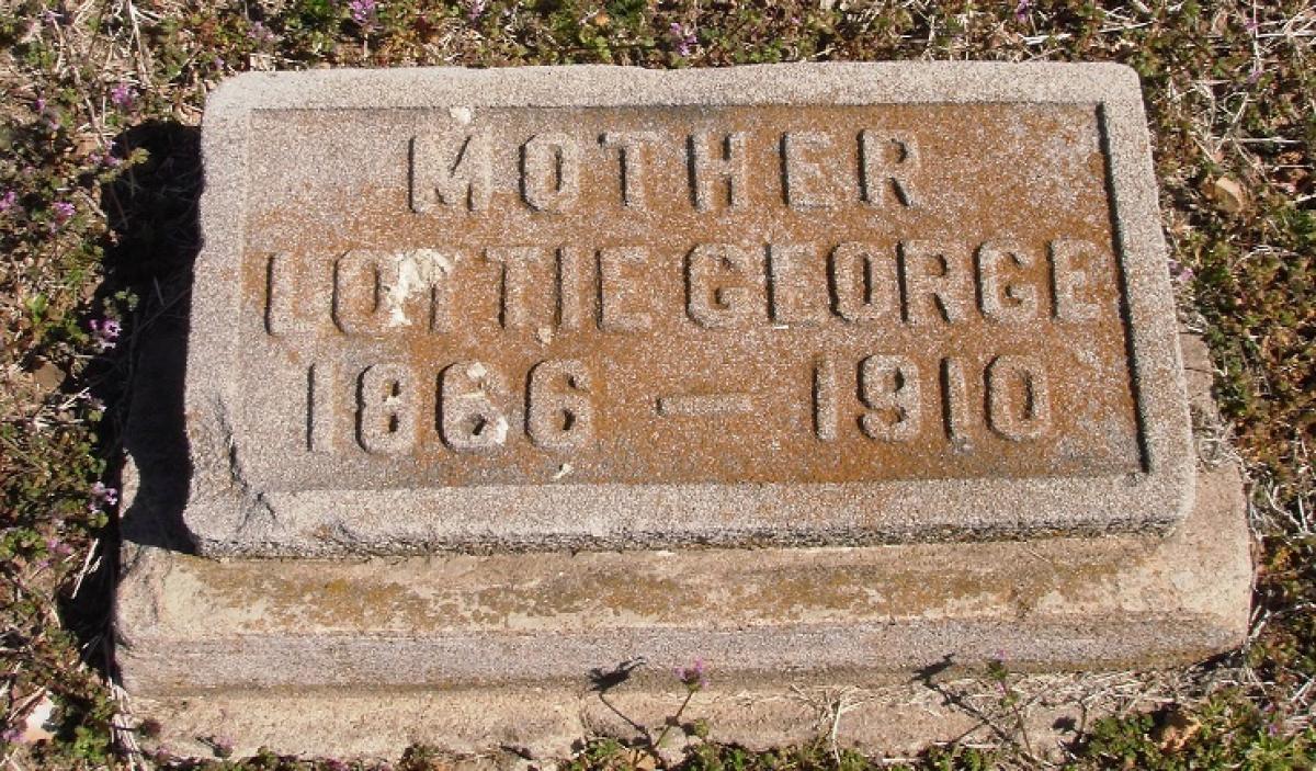 OK, Grove, Olympus Cemetery, Headstone, George, Lottie