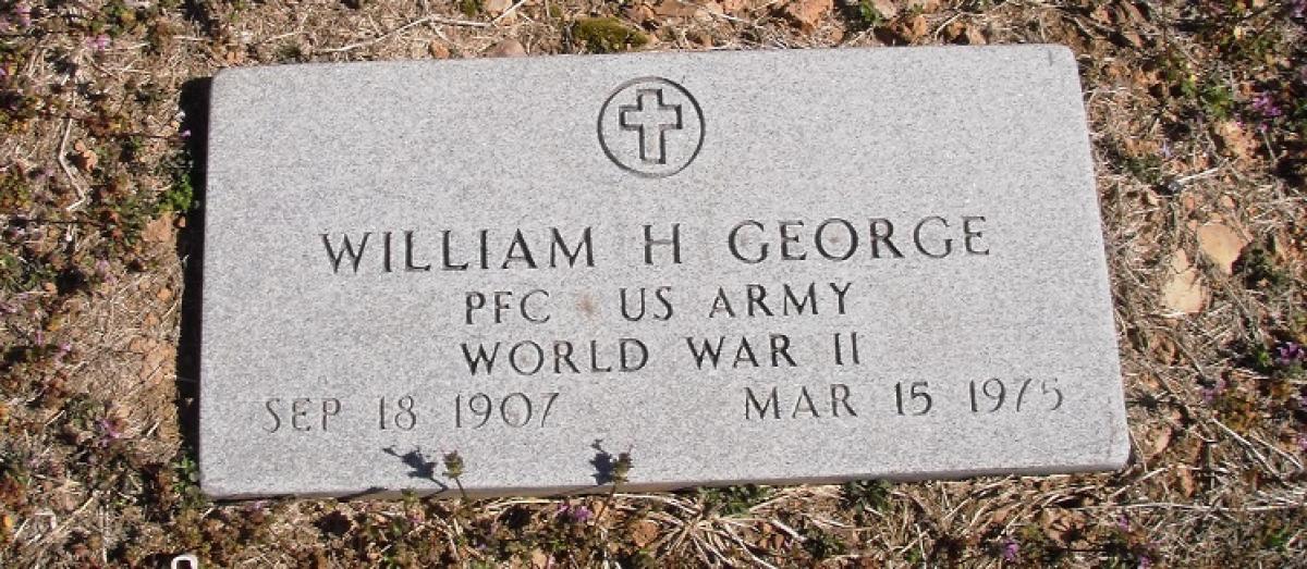 OK, Grove, Olympus Cemetery, Military Headstone, George, William H. 