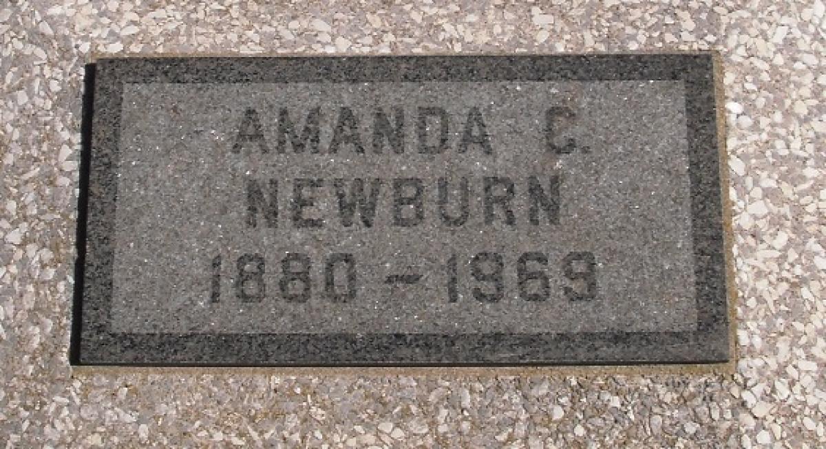 OK, Grove, Olympus Cemetery, Headstone, Newburn, Amanda C. 