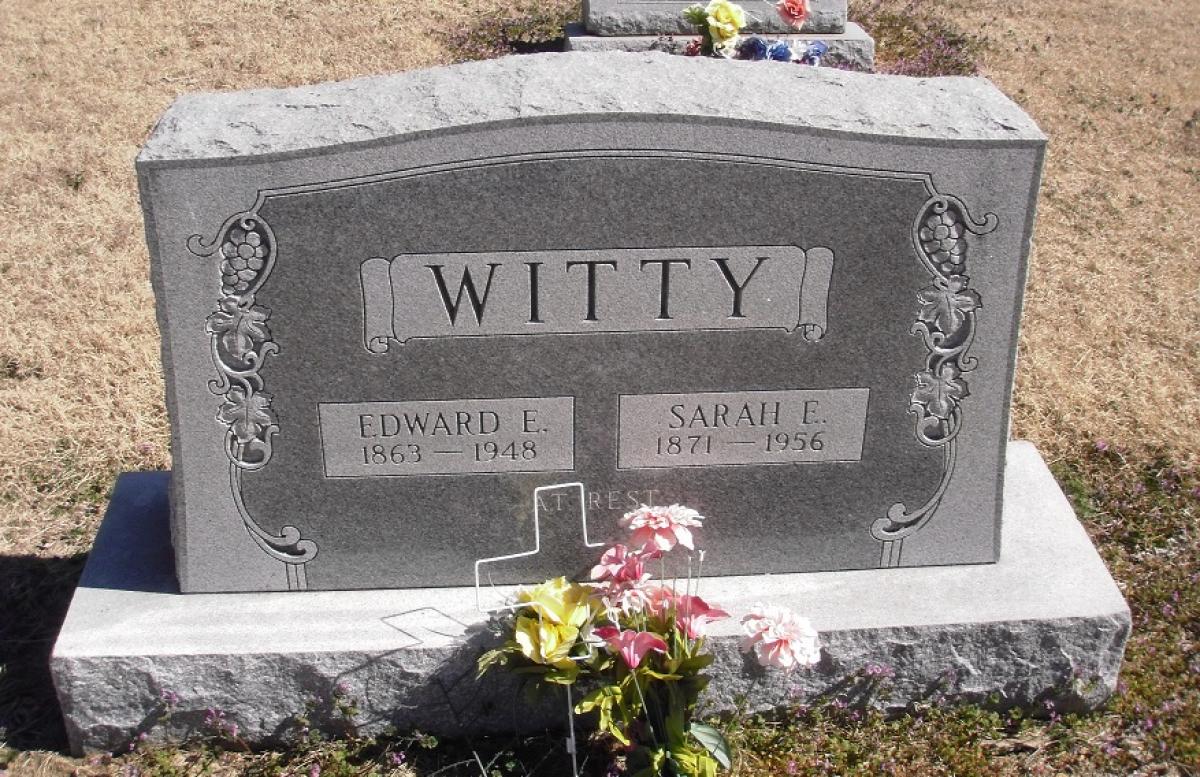 OK, Grove, Olympus Cemetery, Witty, Edward E. & Sarah E. Headstone