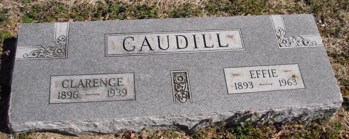 OK, Grove, Olympus Cemetery, Headstone, Caudill, Clarence & Effie