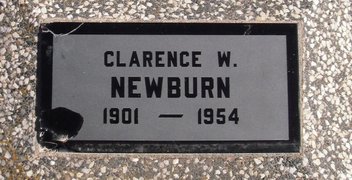 OK, Grove, Olympus Cemetery, Headstone, Newburn, Clarence W.
