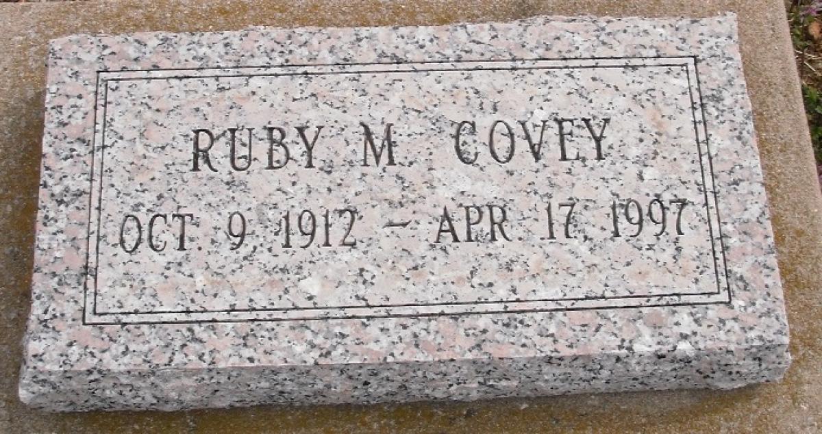 OK, Grove, Olympus Cemetery, Headstone, Covey, Ruby M. 