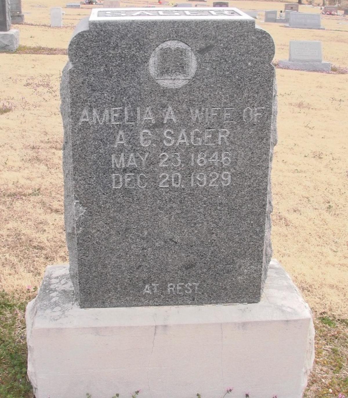 OK, Grove, Olympus Cemetery, Sager, Amelia A. Headstone