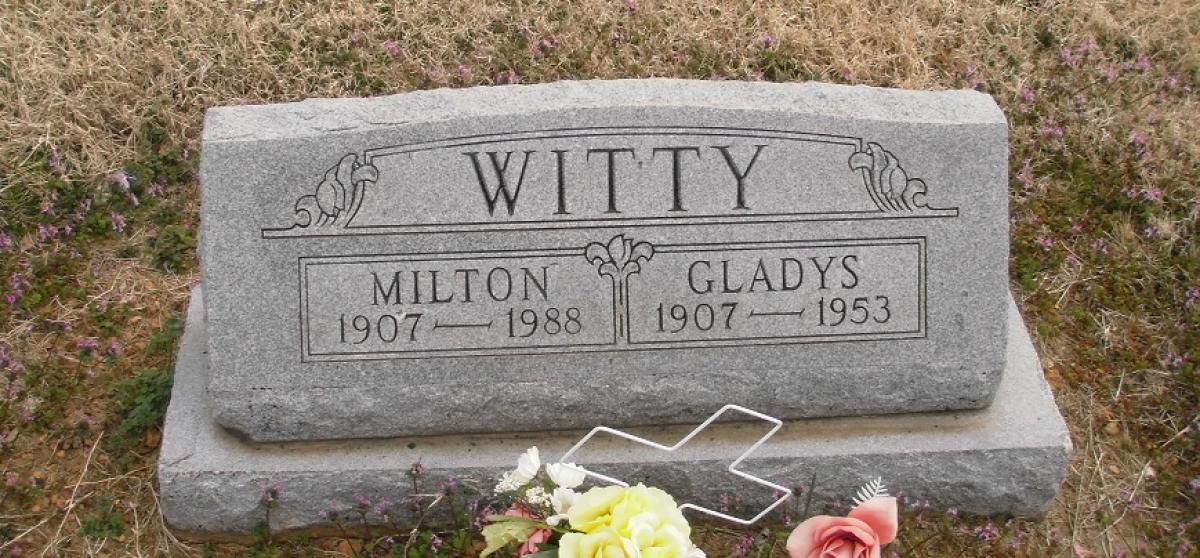 OK, Grove, Olympus Cemetery, Witty, Milton & Gladys Headstone