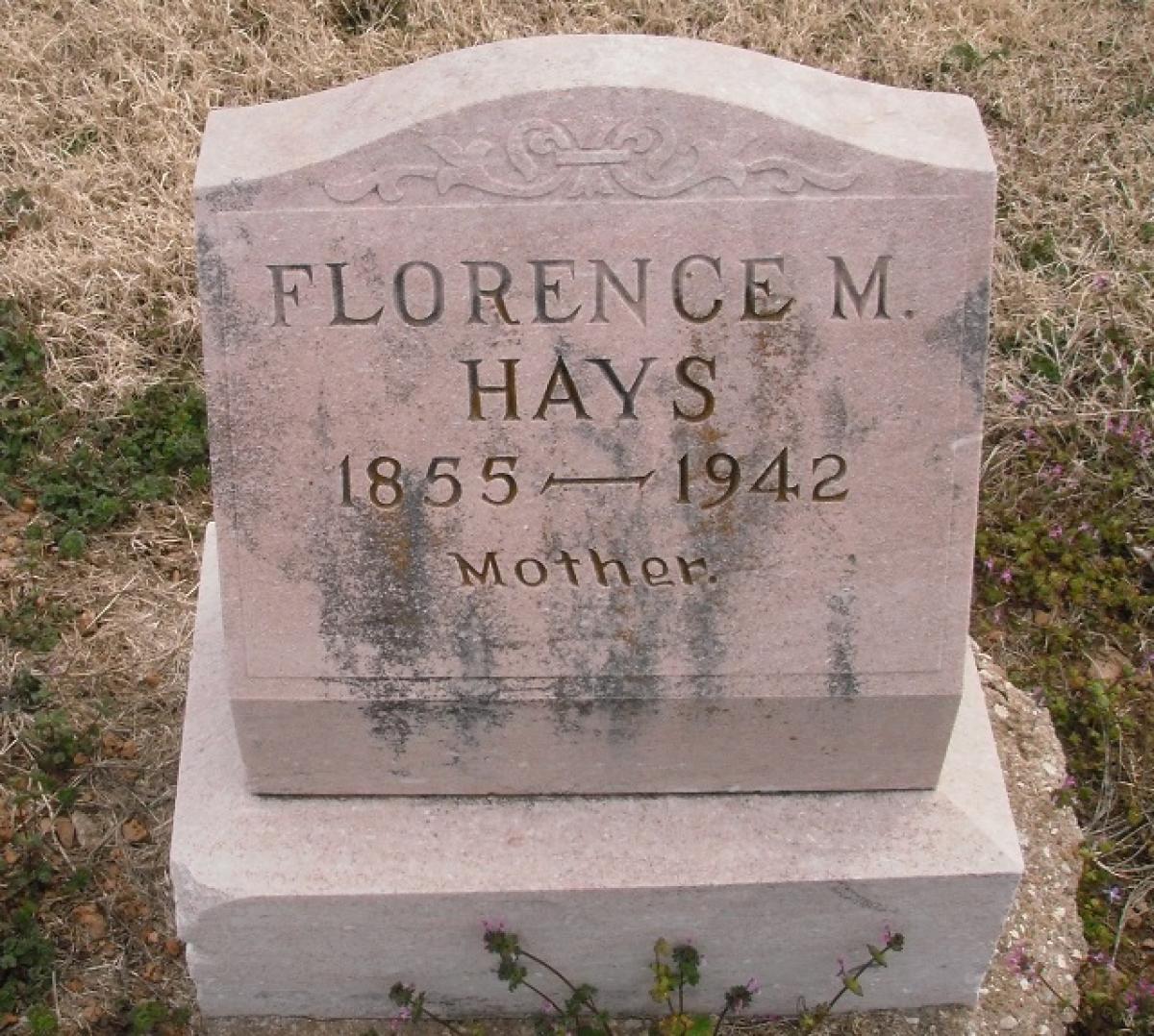 OK, Grove, Olympus Cemetery, Headstone, Hays, Florence M. 