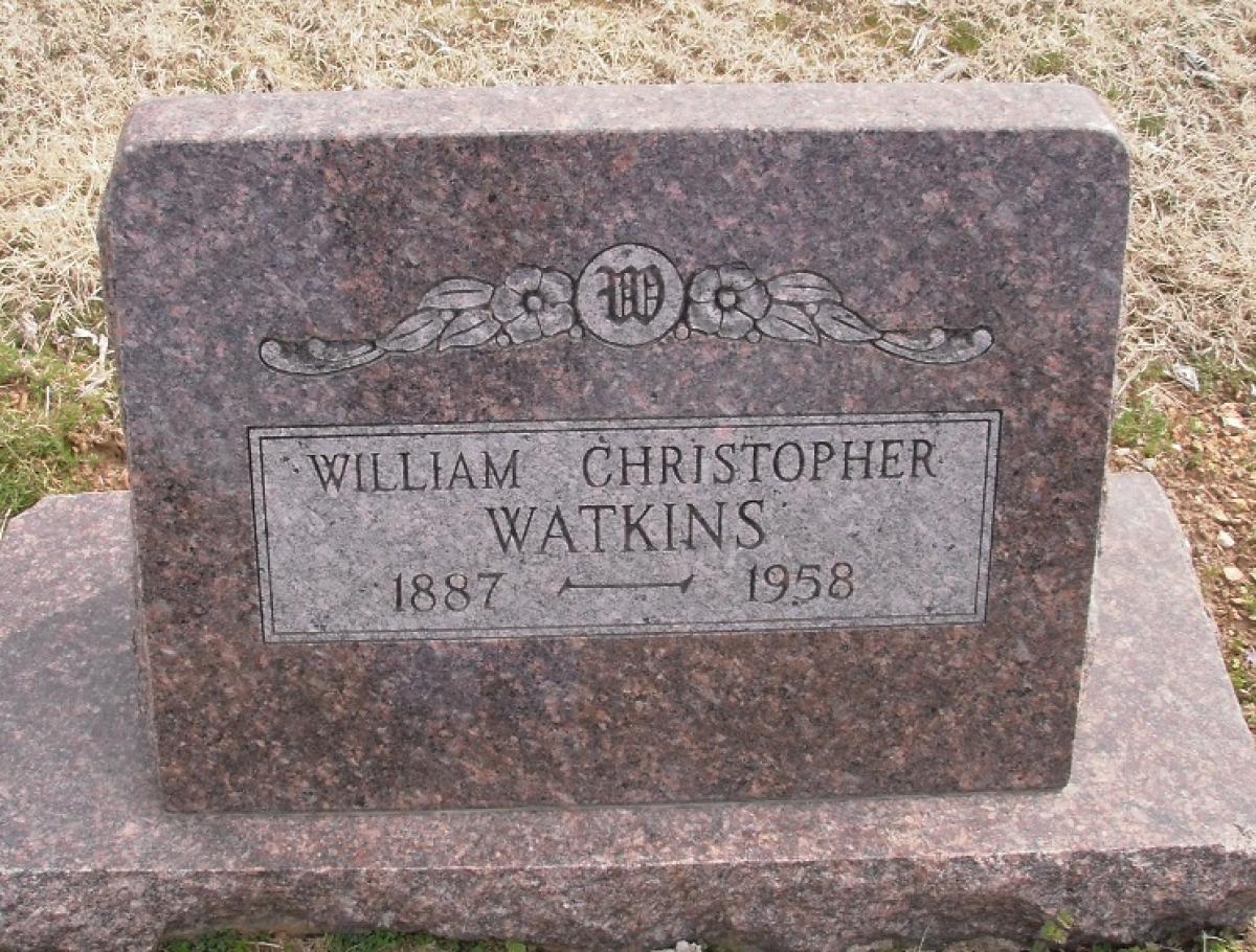 OK, Grove, Olympus Cemetery, Watkins, William Christopher Headstone