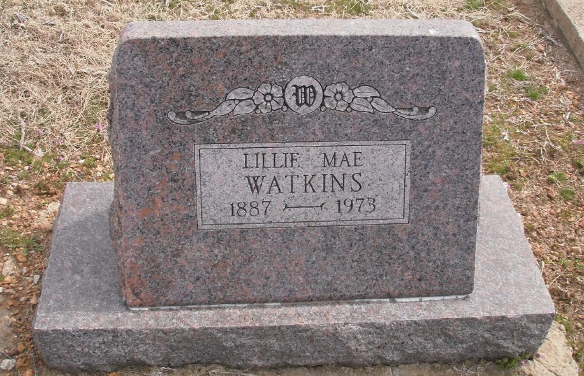 OK, Grove, Olympus Cemetery, Watkins, Lillie Mae Headstone