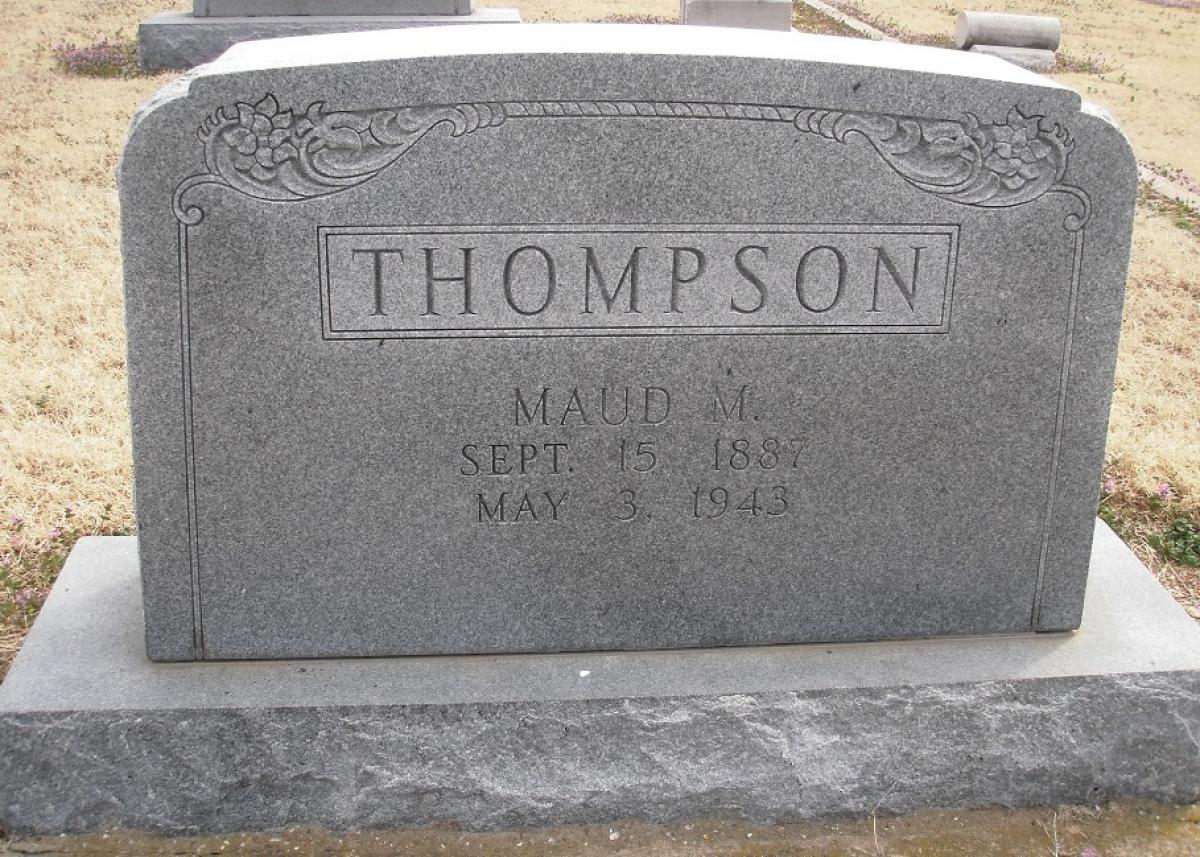 OK, Grove, Olympus Cemetery, Thompson, Maud M. Headstone