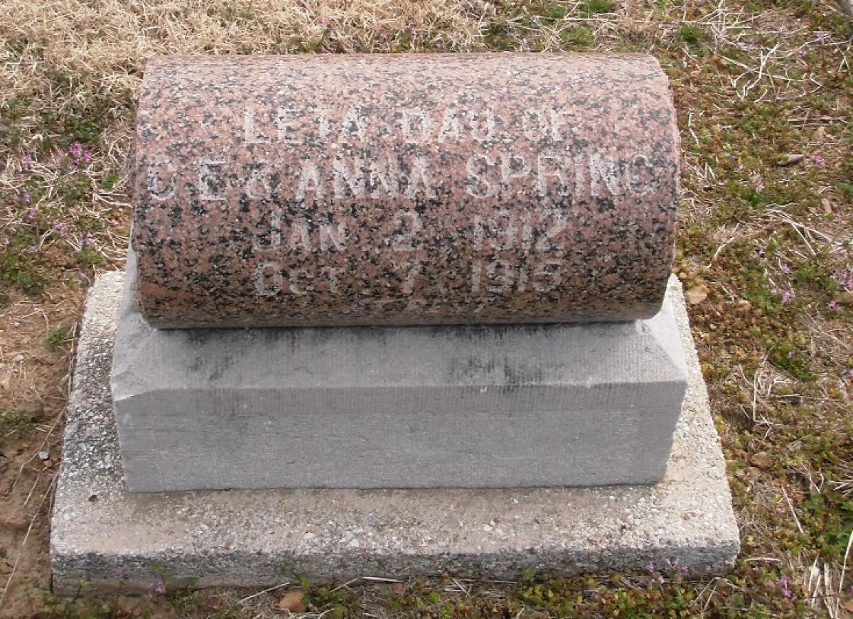 OK, Grove, Olympus Cemetery, Spring, Leta Headstone