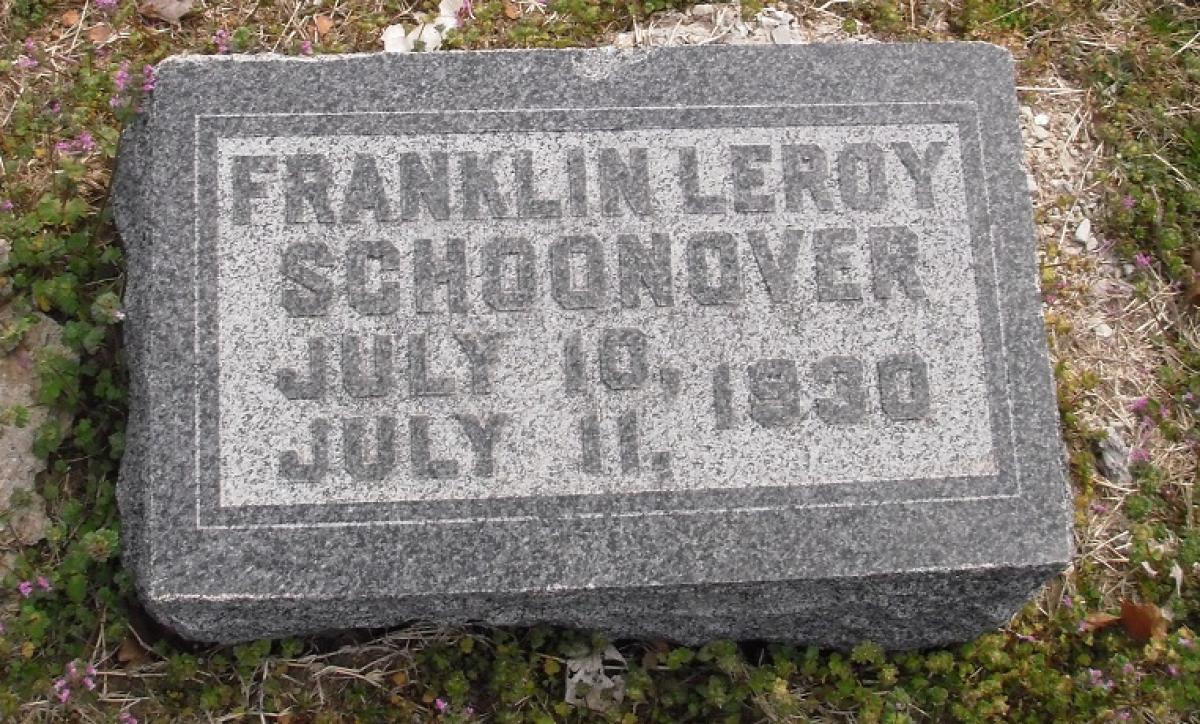 OK, Grove, Olympus Cemetery, Schoonover, Franklin Leroy Headstone