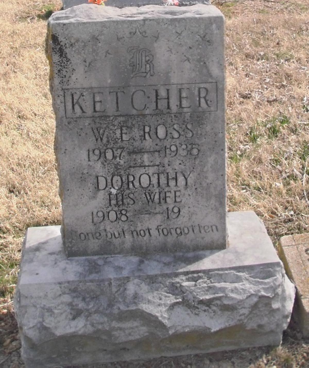 OK, Grove, Olympus Cemetery, Headstone, Ketcher, W. E. Ross & Dorothy 