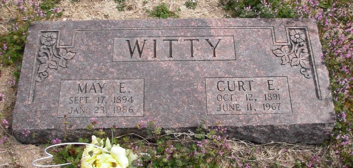 OK, Grove, Olympus Cemetery, Witty, Curt E. & May E. Headstone