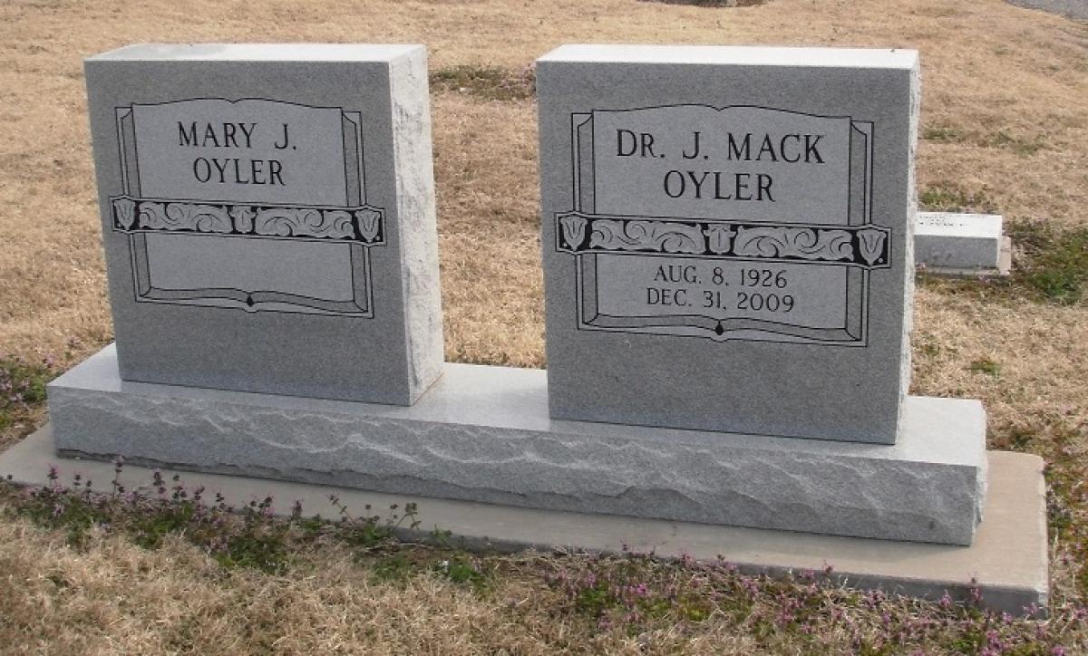OK, Grove, Olympus Cemetery, Headstone, Oyler, Dr. J. Mack Jr. & Mary J.