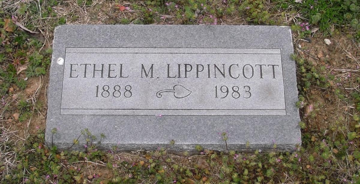 OK, Grove, Olympus Cemetery, Headstone, Lippincott, Ethel M. 