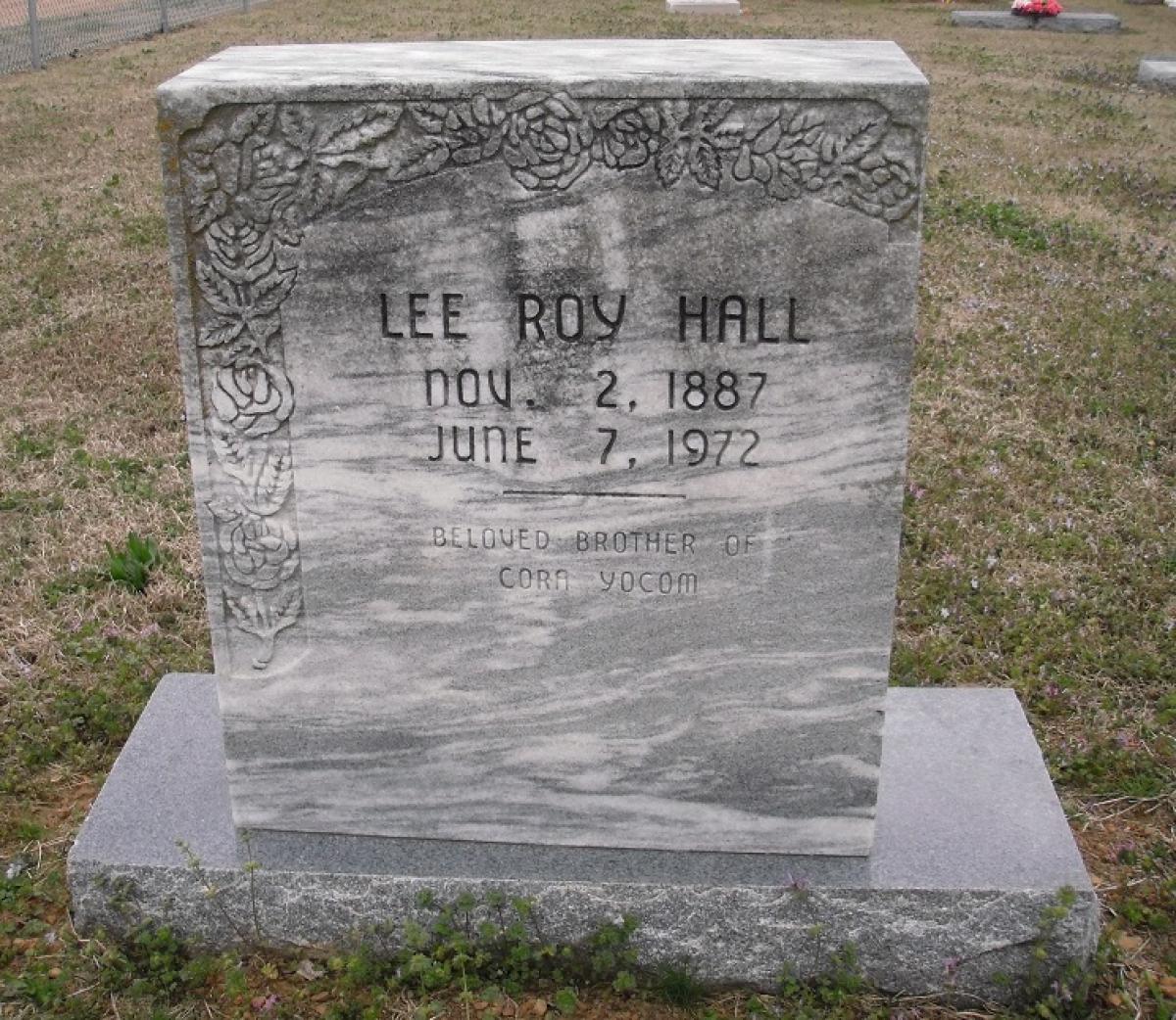 OK, Grove, Olympus Cemetery, Headstone, Hall, Lee Roy 