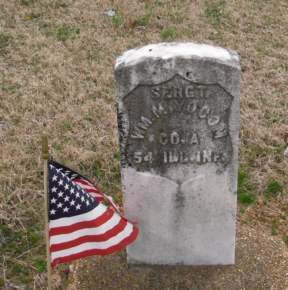 OK, Grove, Olympus Cemetery, Yocom, Wm. M. Military Headstone