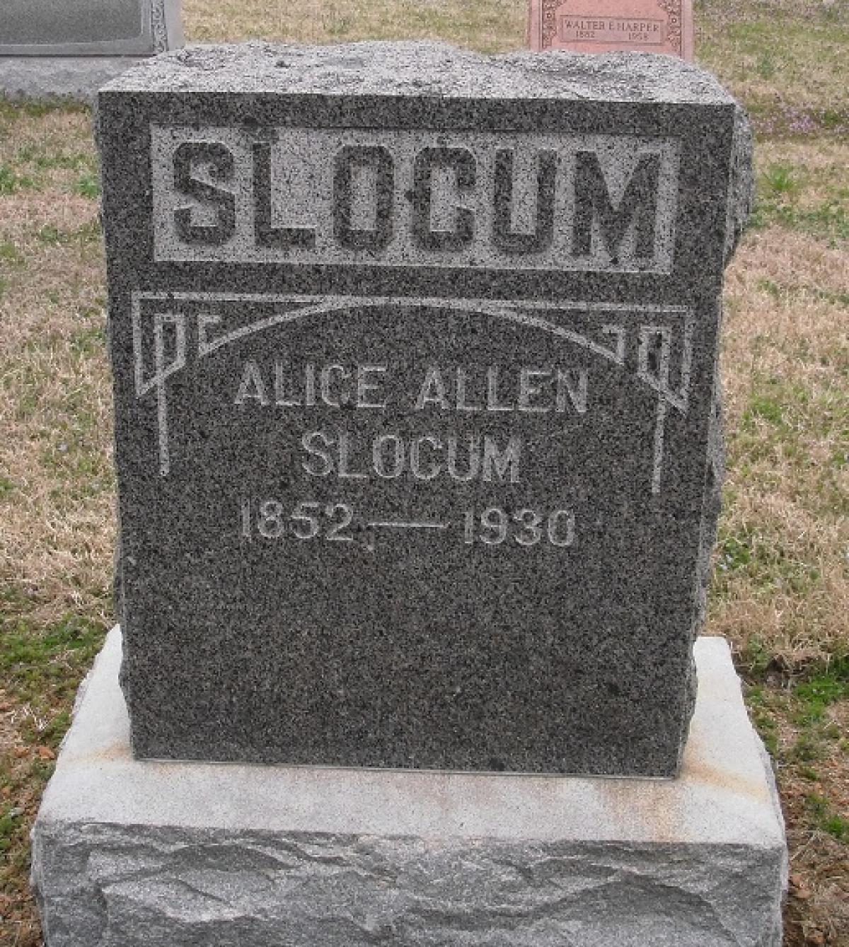 OK, Grove, Olympus Cemetery, Slocum, Alice Allen Headstone