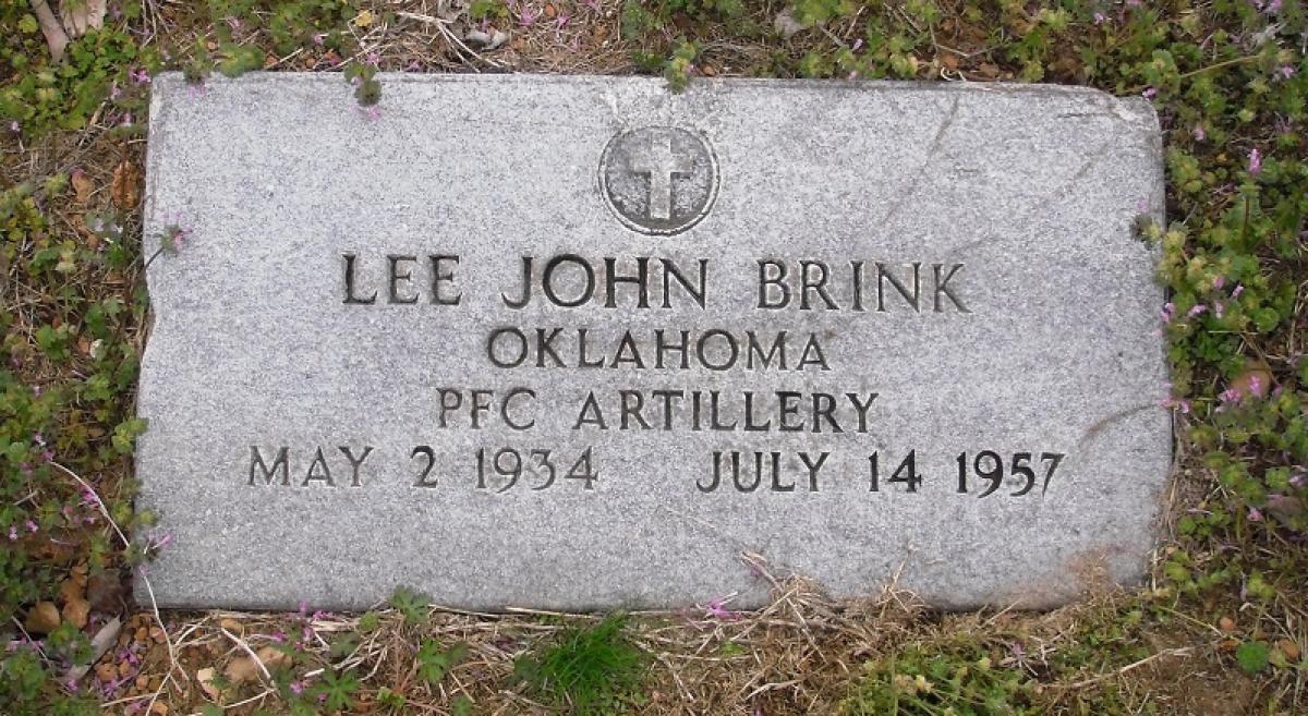 OK, Grove, Olympus Cemetery, Military Headstone, Brink, Lee John 