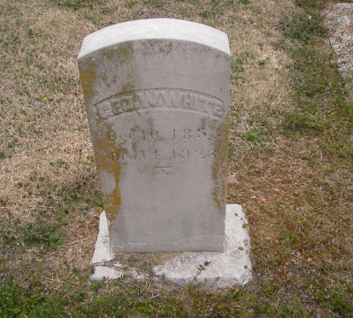 OK, Grove, Olympus Cemetery, White, Geo. W. Headstone