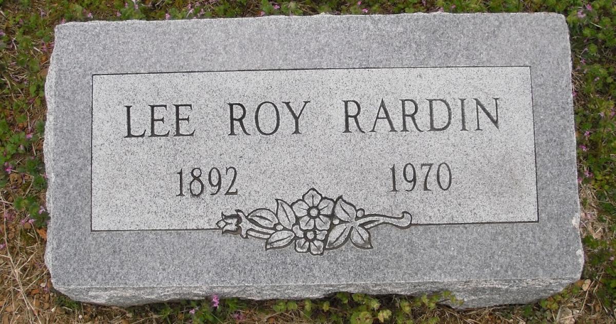 OK, Grove, Olympus Cemetery, Rardin, Lee Roy Headstone