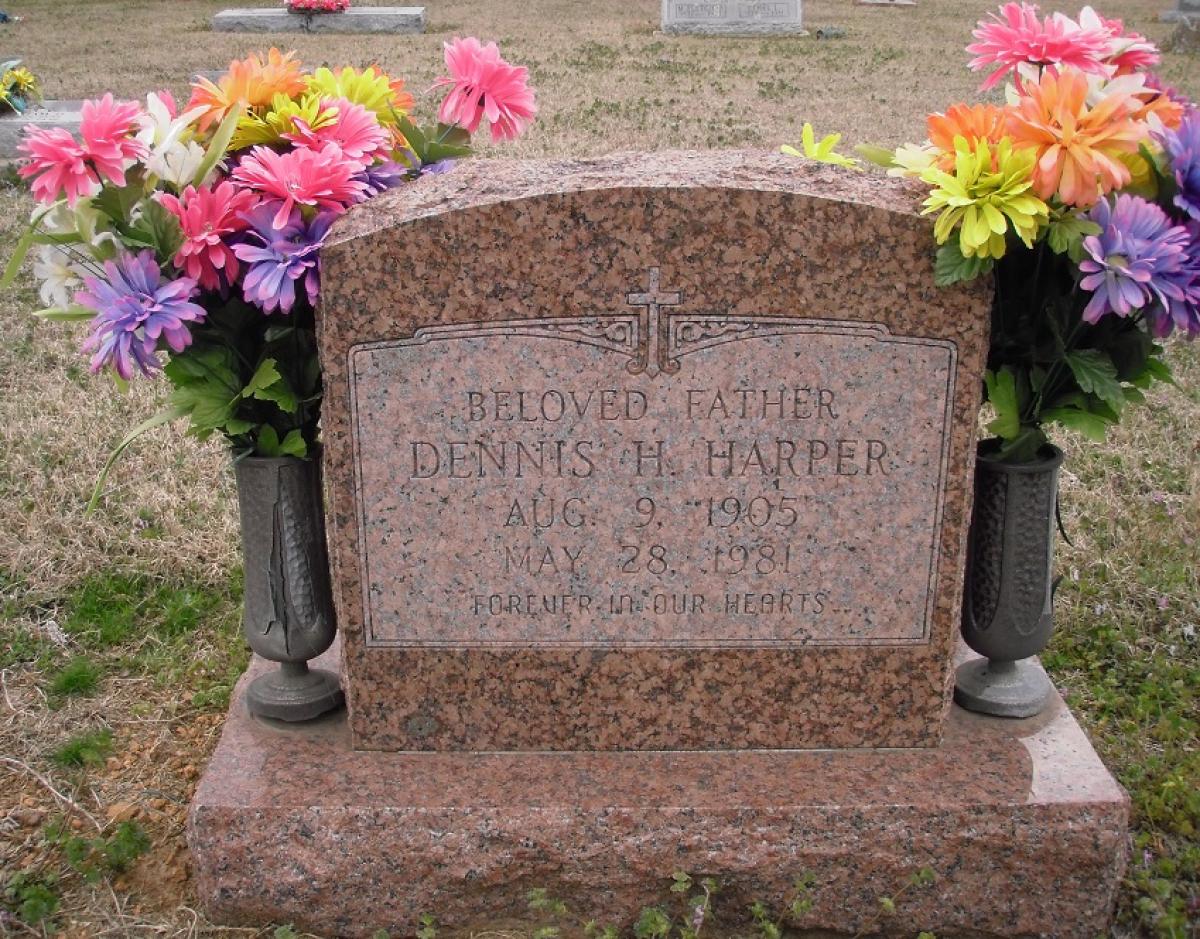 OK, Grove, Olympus Cemetery, Headstone, Harper, Dennis H. 