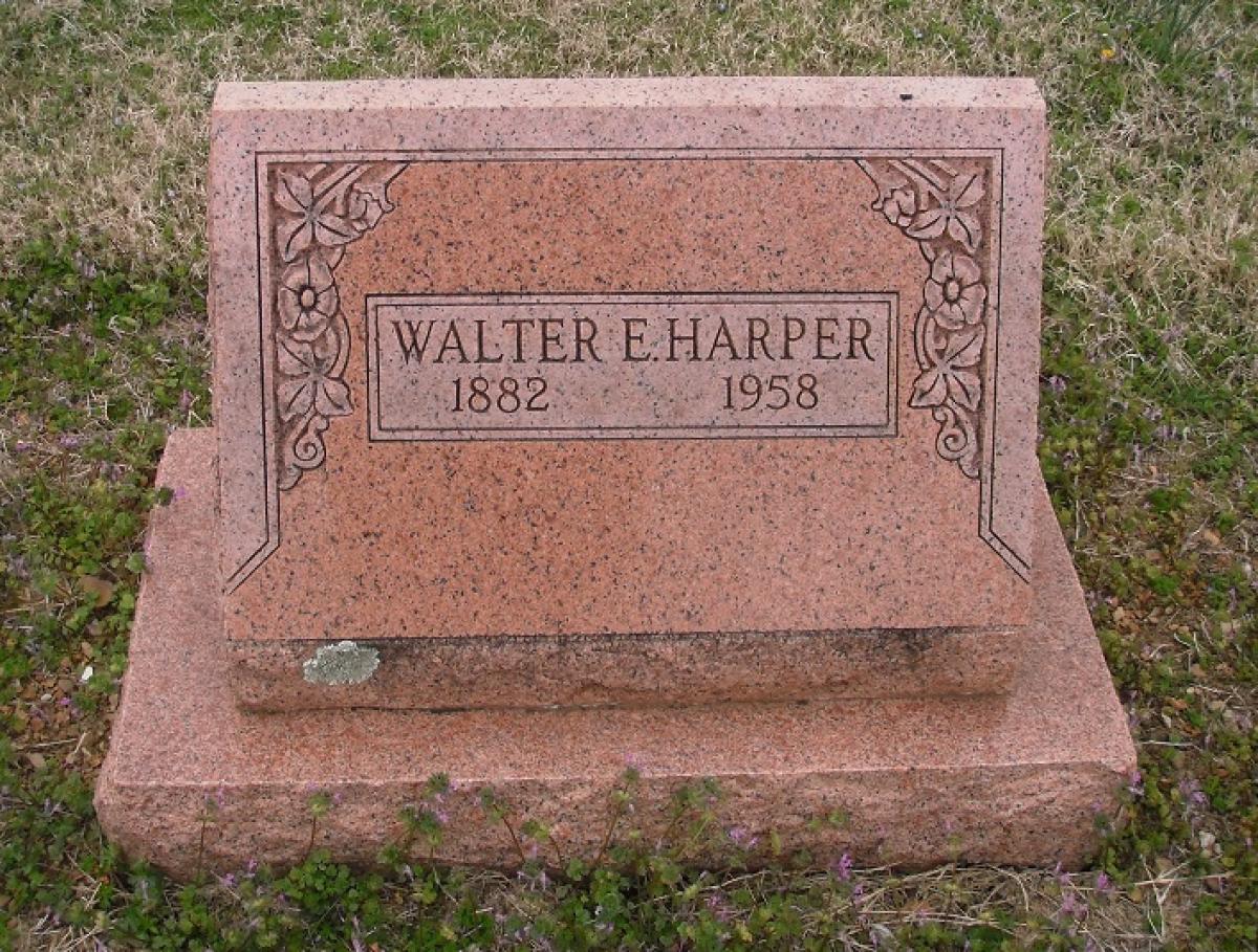 OK, Grove, Olympus Cemetery, Headstone, Harper, Walter E. 