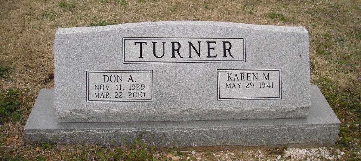OK, Grove, Olympus Cemetery, Turner, Don A. & Karen M. Headstone
