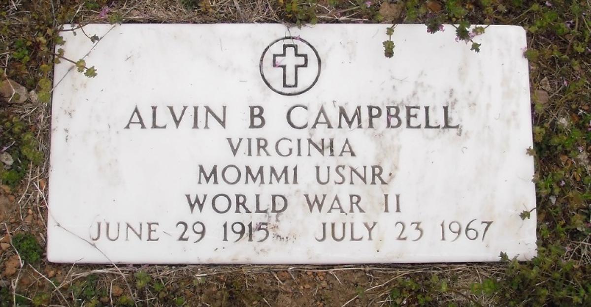 OK, Grove, Olympus Cemetery, Military Headstone, Campbell, Alvin B. 