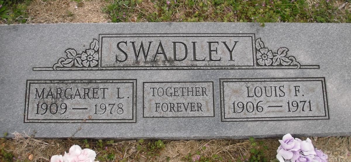 OK, Grove, Olympus Cemetery, Swadley, Margaret L. & Louis F. Headstone