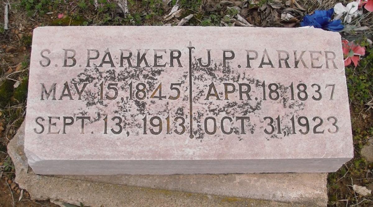 OK, Grove, Olympus Cemetery, Headstone, Parker, S. B. & J. P. 