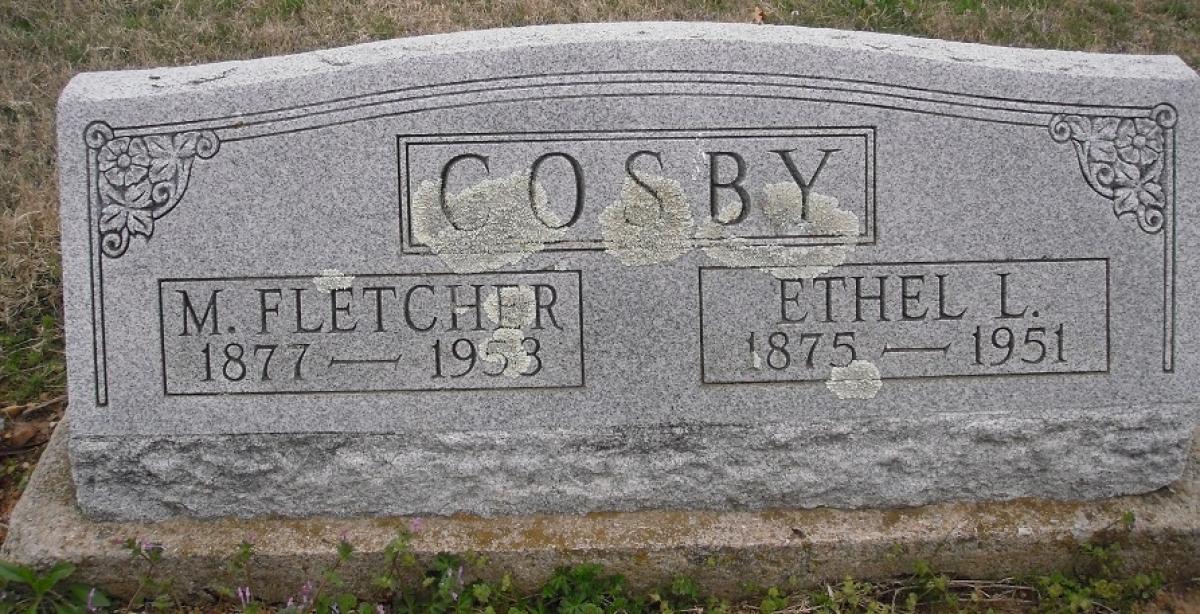 OK, Grove, Olympus Cemetery, Headstone, Cosby, M. Fletcher & Ethel L.