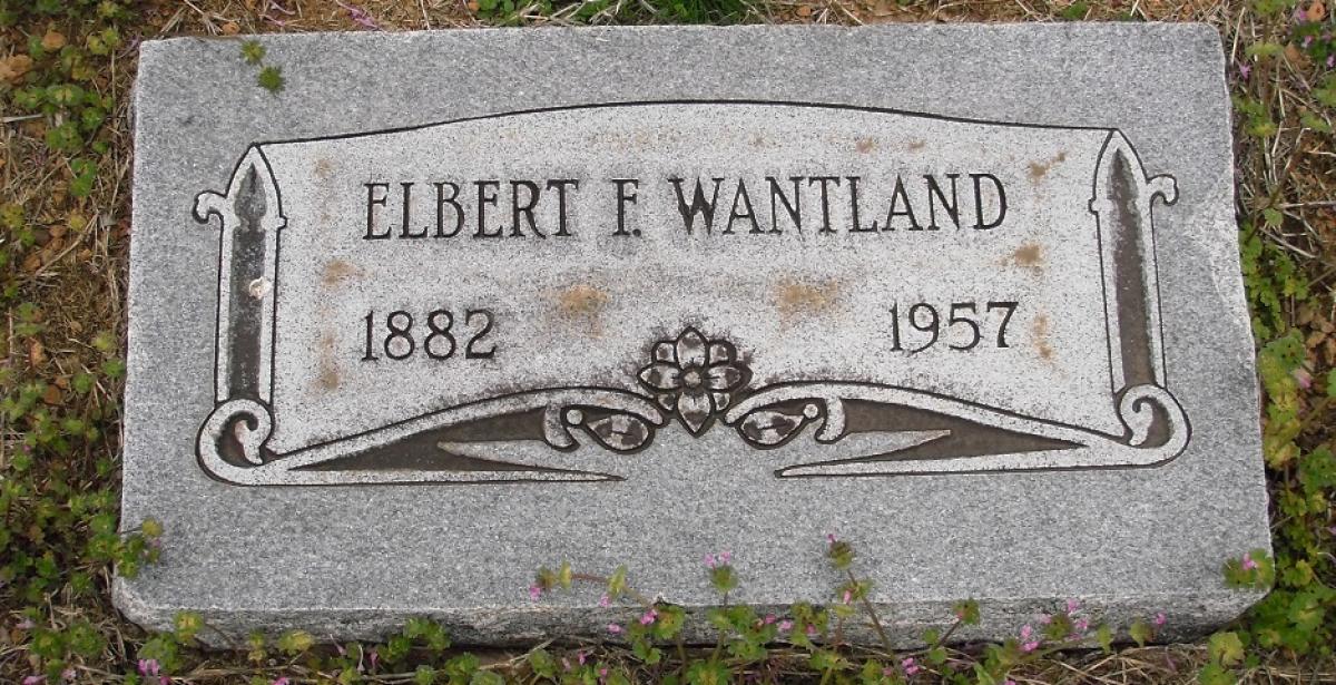 OK, Grove, Olympus Cemetery, Wantland, Elbert F. Headstone