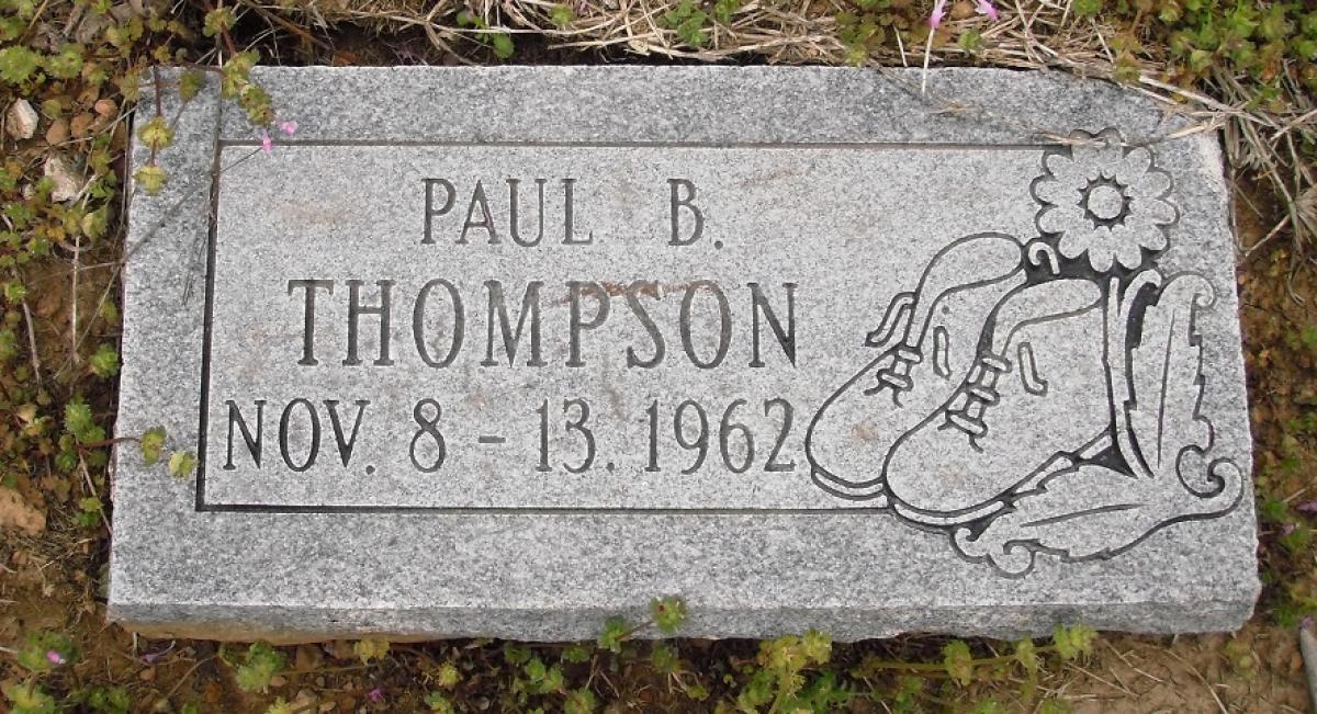OK, Grove, Olympus Cemetery, Thompson, Paul B. Headstone