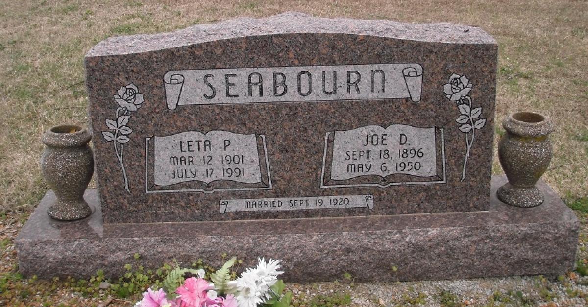 OK, Grove, Olympus Cemetery, Seabourn, Joe D. & Leta P. Mount Headstone