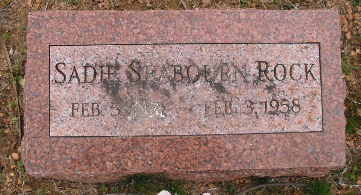 OK, Grove, Olympus Cemetery, Rock, Sadie Seabourn Headstone
