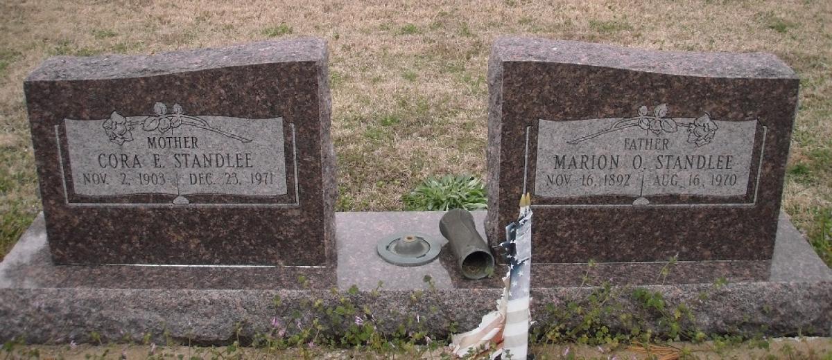 OK, Grove, Olympus Cemetery, Standlee, Cora E. & Marion O. Headstone