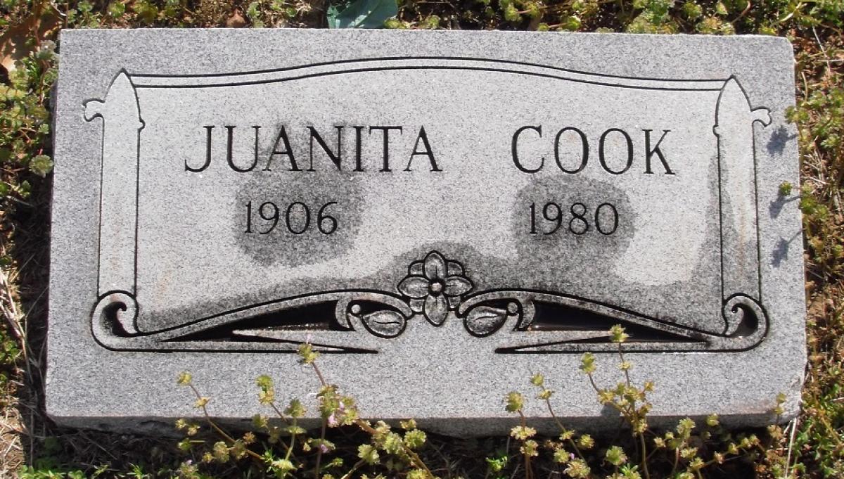 OK, Grove, Olympus Cemetery, Headstone, Cook, Juanita