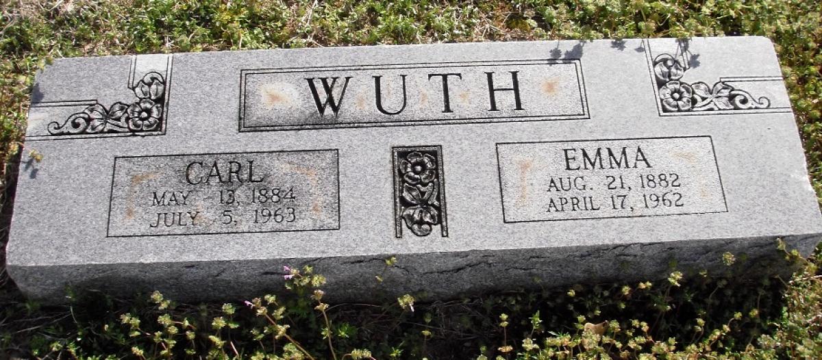 OK, Grove, Olympus Cemetery, Wuth, Carl & Emma Headstone