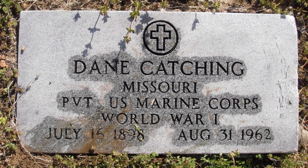 OK, Grove, Olympus Cemetery, Military Headstone, Catching, Dane 