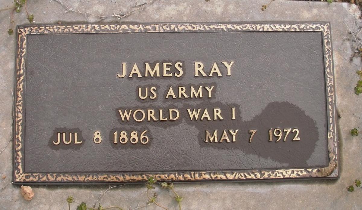 OK, Grove, Olympus Cemetery, Ray, James Military Headstone