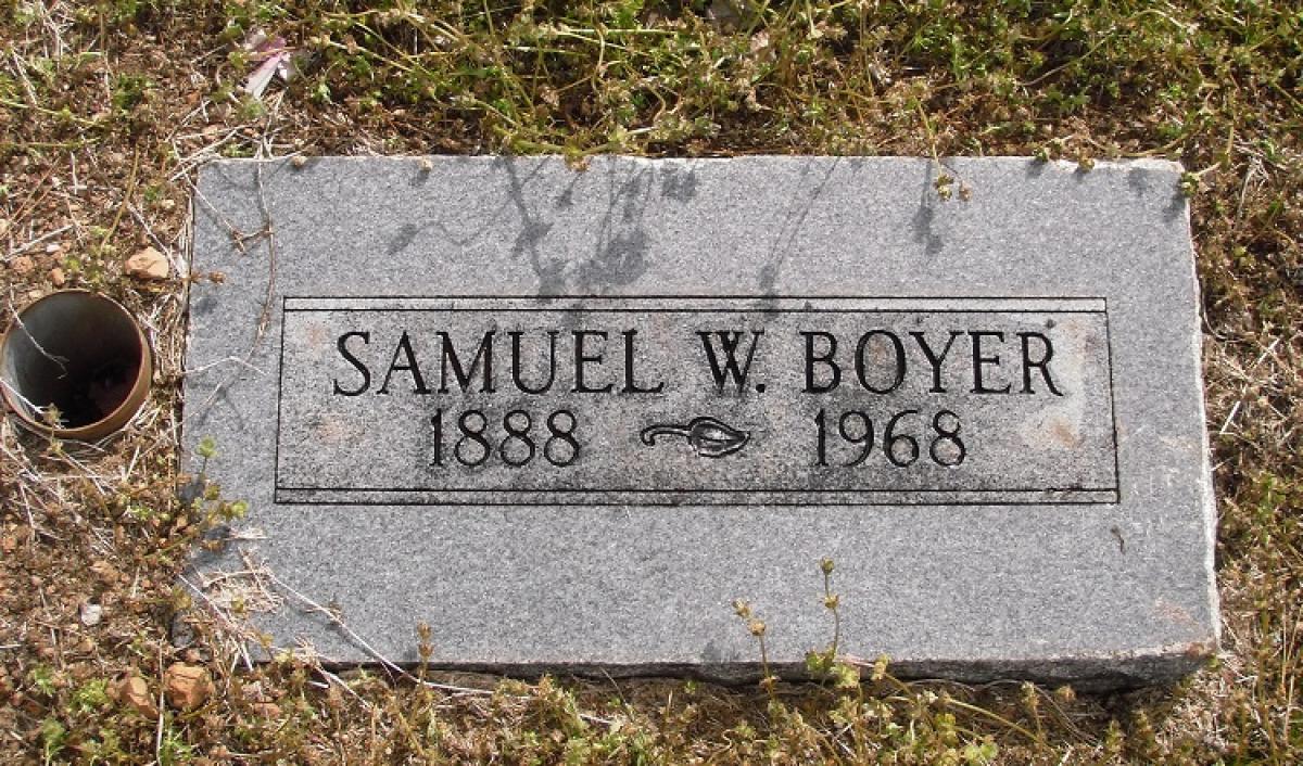 OK, Grove, Olympus Cemetery, Headstone, Boyer, Samuel W. 