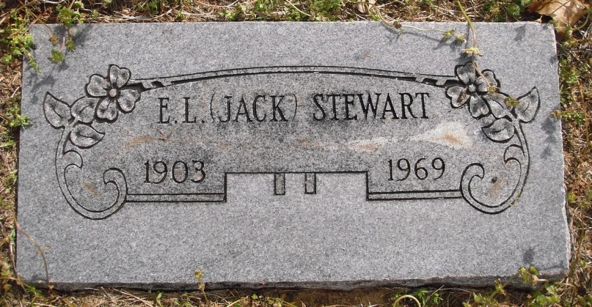 OK, Grove, Olympus Cemetery, Stewart, E. L. "Jack" Headstone