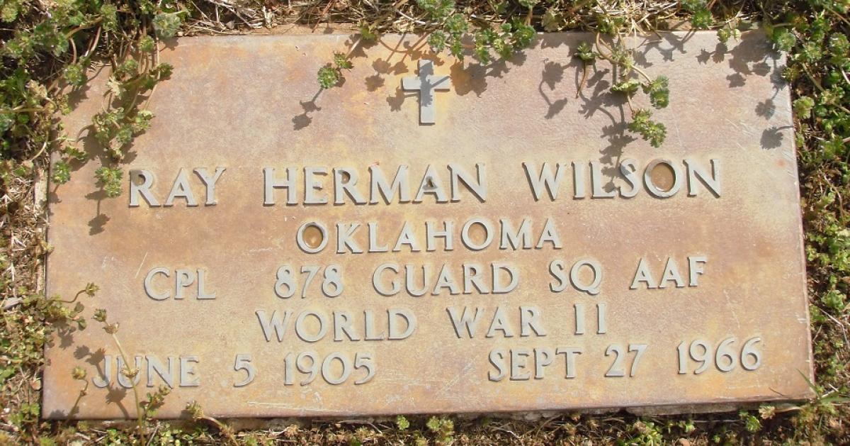 OK, Grove, Olympus Cemetery, Wilson, Ray Herman Military Headstone