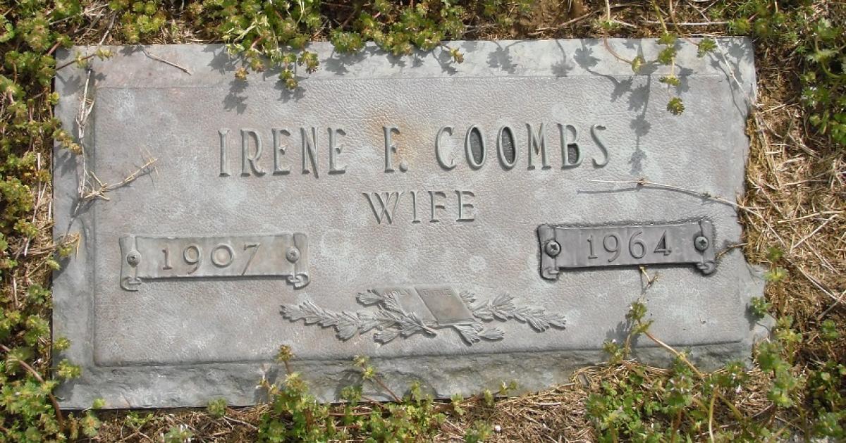 OK, Grove, Olympus Cemetery, Headstone, Coombs, Irene F. 