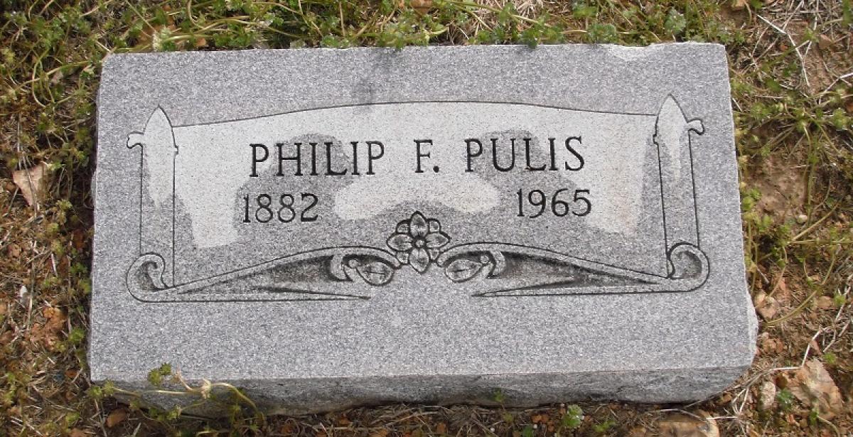 OK, Grove, Olympus Cemetery, Pulis, Philip F. Headstone