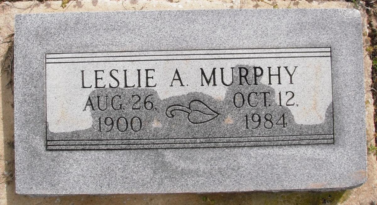 OK, Grove, Olympus Cemetery, Headstone, Murphy, Leslie A.