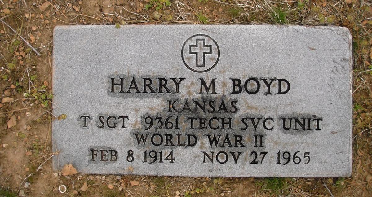 OK, Grove, Olympus Cemetery, Military Headstone, Boyd, Harry M. 